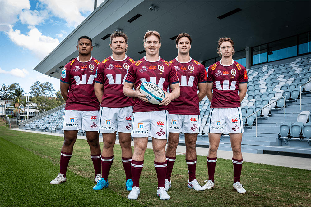 Trevor King, Max Craig, Harry McLaughlin-Phillips, John Bryant and Tim Ryan have committed to Queensland Rugby. Photo: QRU Media.