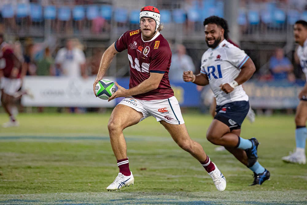 Fraser McReight on the attack for Queensland in Narrabri. Photo: QRU/Brendan Hertel