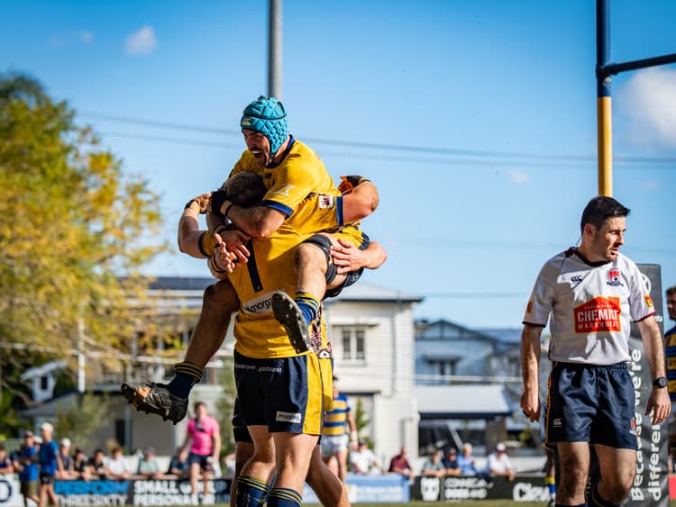 The emotion pours out from headgeared Matt Engelbrecht as Bond University win through to their first grand final