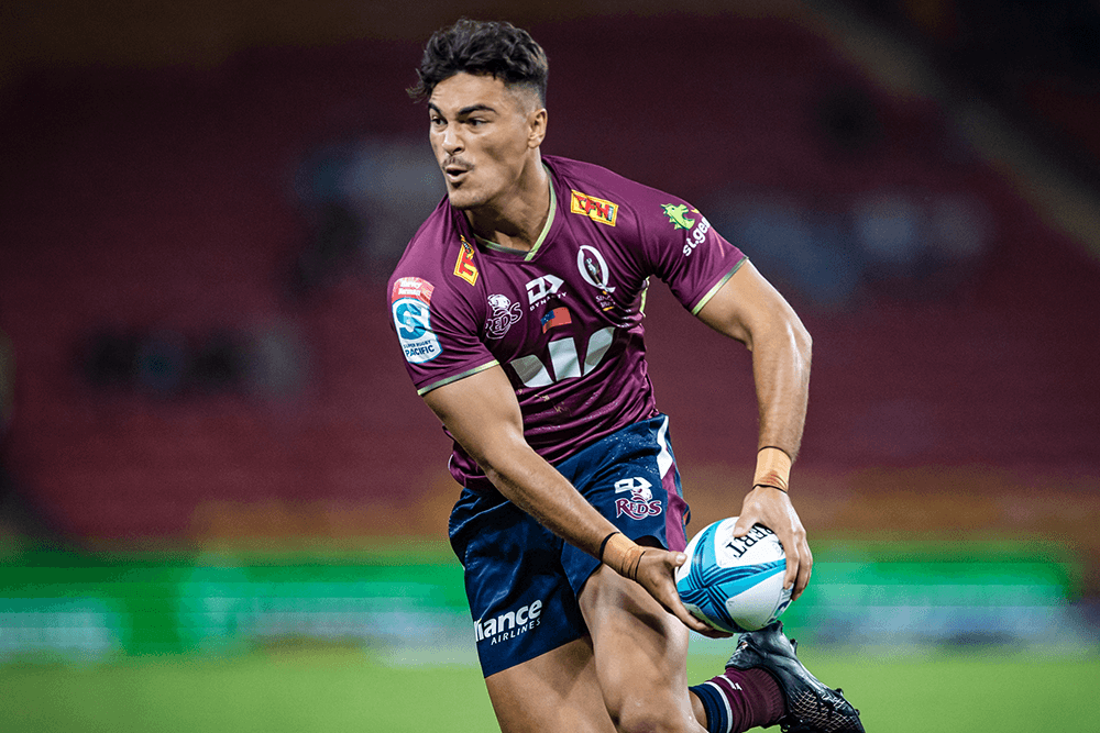 Jordan Petaia scored a try from fullback. Photo: QRU Media/Brendan Hertel.