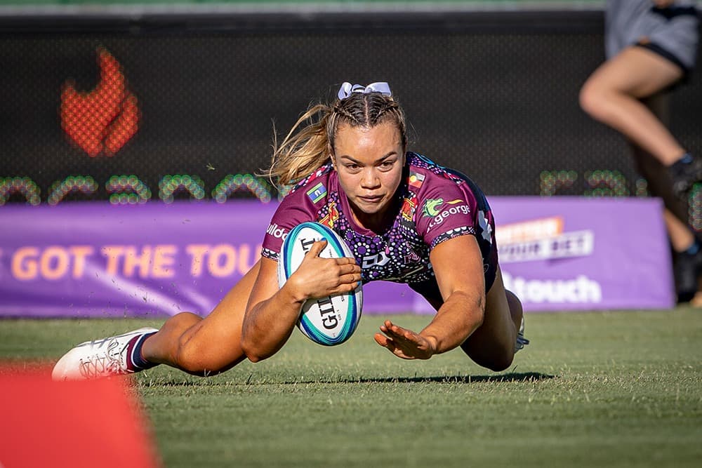 Caity Costello was one of five Queensland debutants to score in Round 1. Photo: QRU Media/Brendan Hertel.