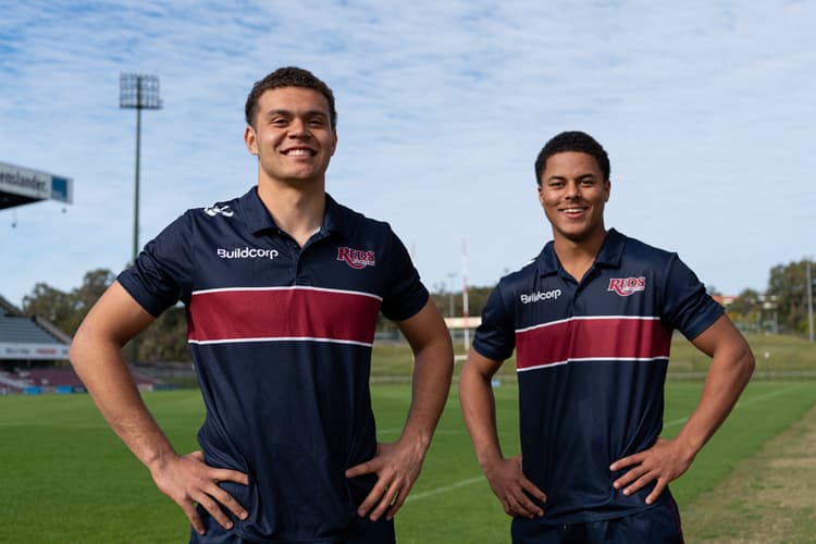 Classy teenage backs Taione Taka (left) and Treyvon Pritchard have been signed to advance their development with the Queensland Reds