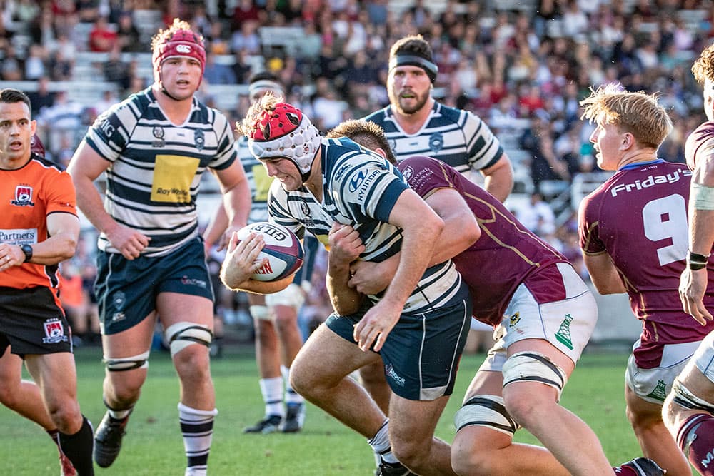 Fraser McReight in action for Brothers. Photo: QRU/Brendan Hertel