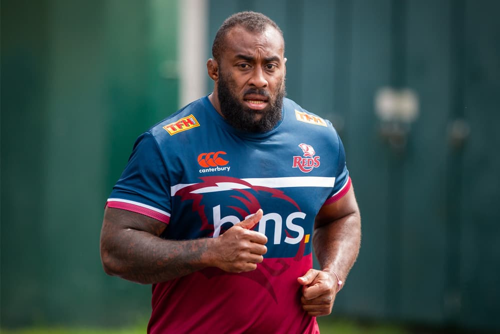 Peni Ravai at Queensland Reds training ahead of the 2024 Super Rugby season. Image: QRU Media Unit