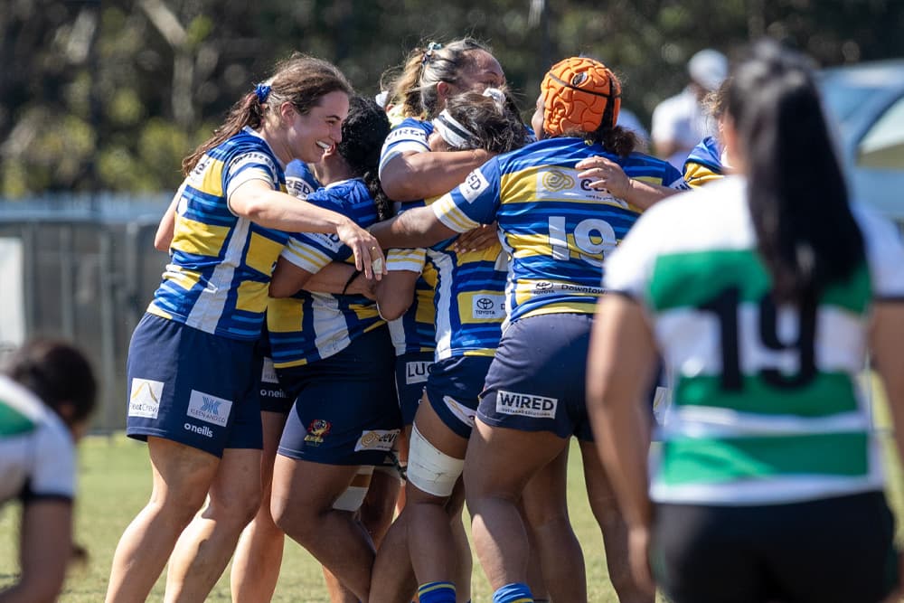 Easts celebrate on the final whistle against Sunnybank. Image: QRU Media