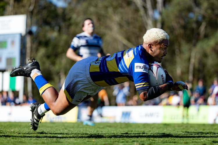 Try-time for Easts fullback Meli Dreu in the major semi-final against Brothers. Photo: Brendan Hertel