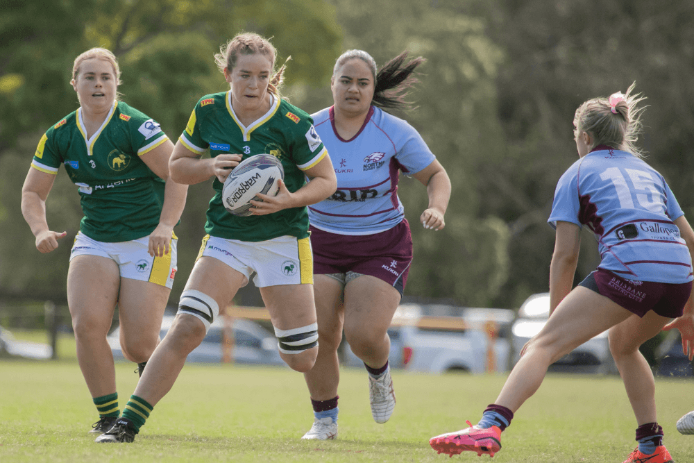 New Reds squad flanker Dillyn Blackburn on the charge for Wests. Photo: Holly Hope