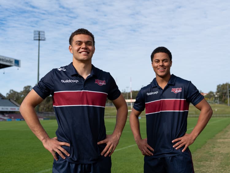 Reds Academy duo Taione Taka (left) and Treyvon Pritchard...picked in Australia Under-18s squad