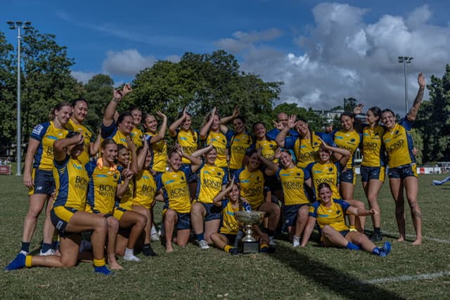 Bond University still had smiles to show for sharing the Sukkar Cup in the Australian Club Championship at Crosby Park. Photo: Eduardo Espinoza