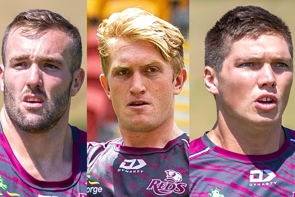 Izack Rodda, Isaac Lucas and Harry Hockings. Photo: QRU/Tom Mitchell
