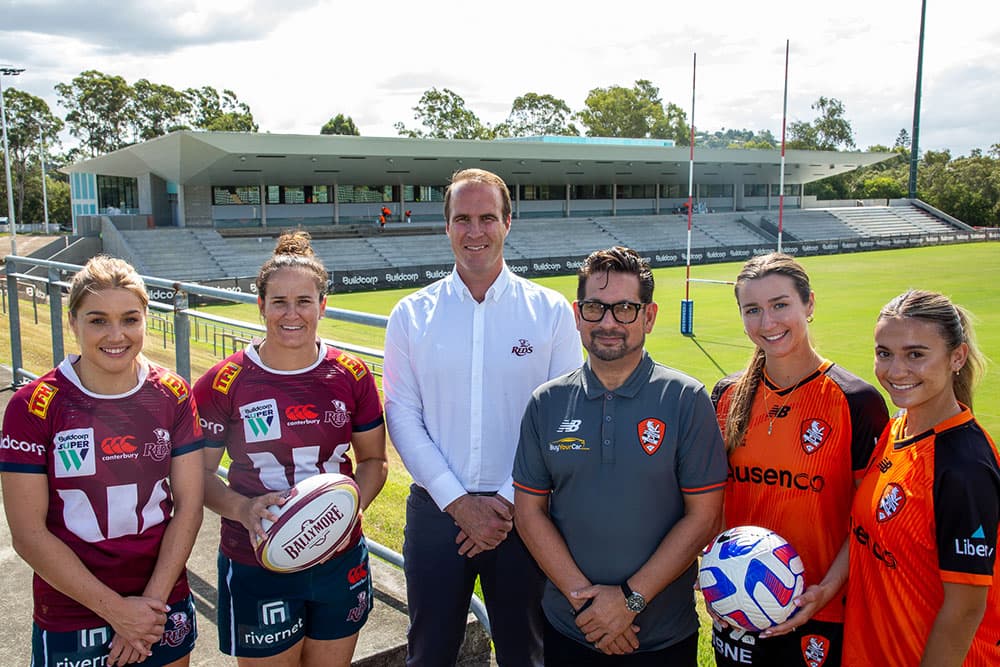 Queensland Rugby Union and Brisbane Roar FC unite at Ballymore. Photo: QRU Media/Tom Mitchell