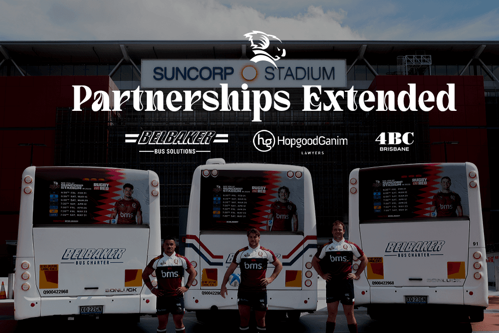 Belbaker Bus Solutions, HopgoodGanim Lawyers and 4BC have all extended their partnership with the Queensland Rugby Union