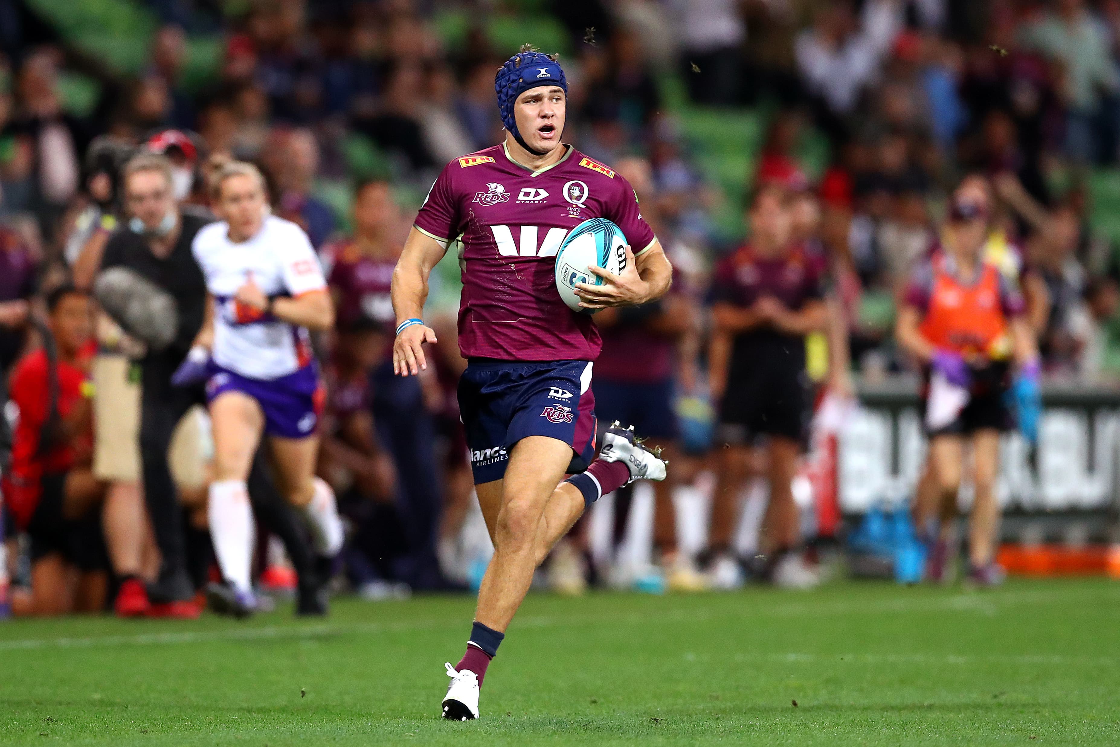 Josh Flook streaks away to score in Melbourne. Photo: Getty Images.