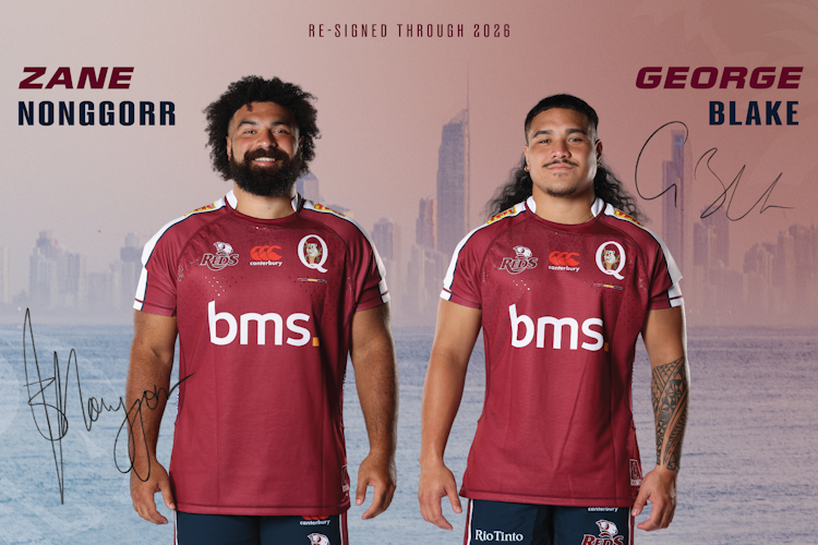 Queensland Reds duo Zane Nonggorr and George Blake have re-signed through 2026
