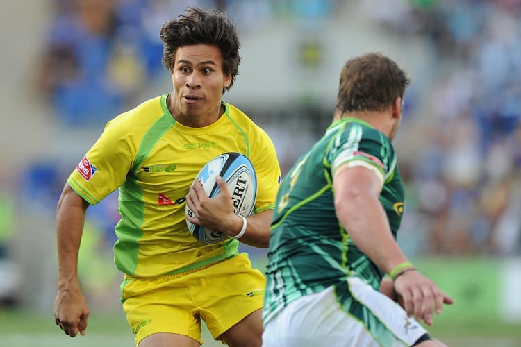 Sunnybank's Junior Laloifi in action for the Australian Sevens team in 2013. Photo: Matt Roberts, Getty Images