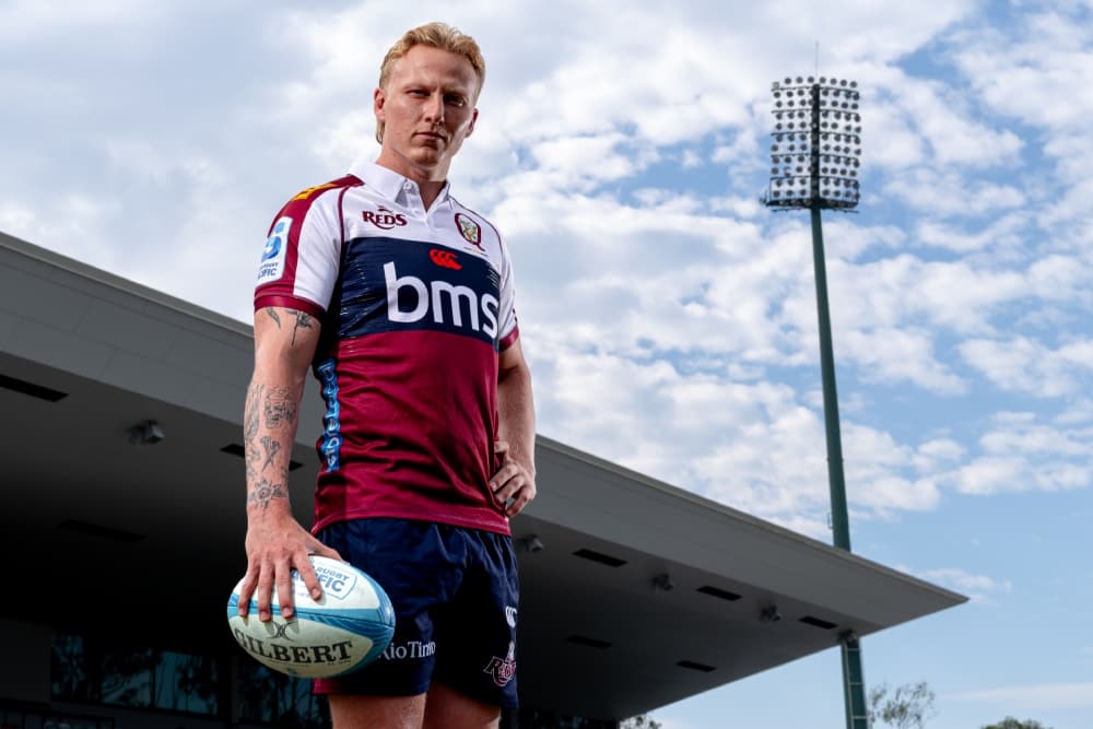 Carter Gordon has been backed to thrive by coach Les Kiss on his Queensland Super Rugby debut. Photo: Erick Lucero/Reds Media Unit