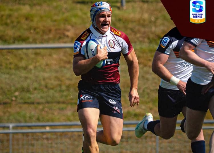 Standout Reds Under-19s winger Ilan Cloete on the charge at Ballymore