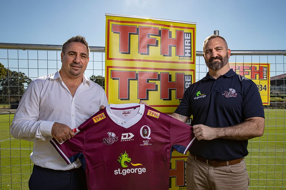 Dan Thomas with Mal Watts at Ballymore. Photo: QRU/Brendan Hertel