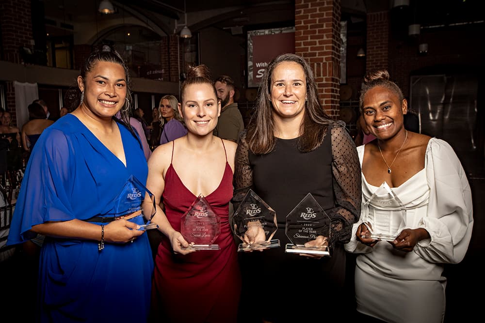 Reds award winners - Liz Patu, Sarah Lewis, Shannon Parry and Ivania Wong