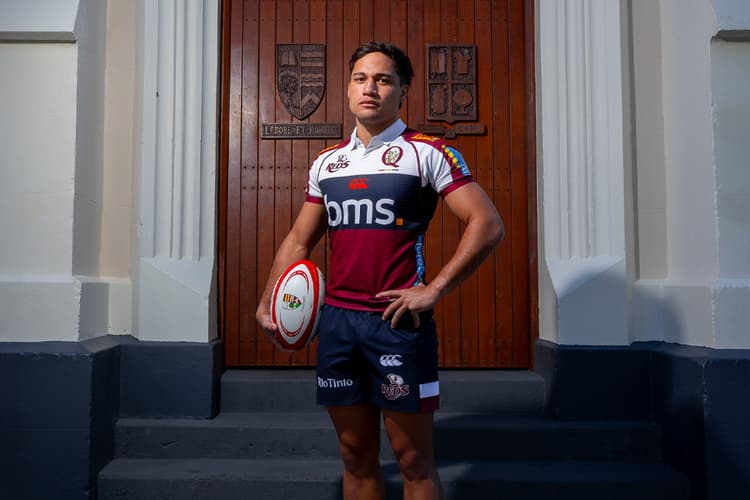 Re-signed Reds halfback Kalani Thomas...a proud Ipswich Grammar product at his old school
