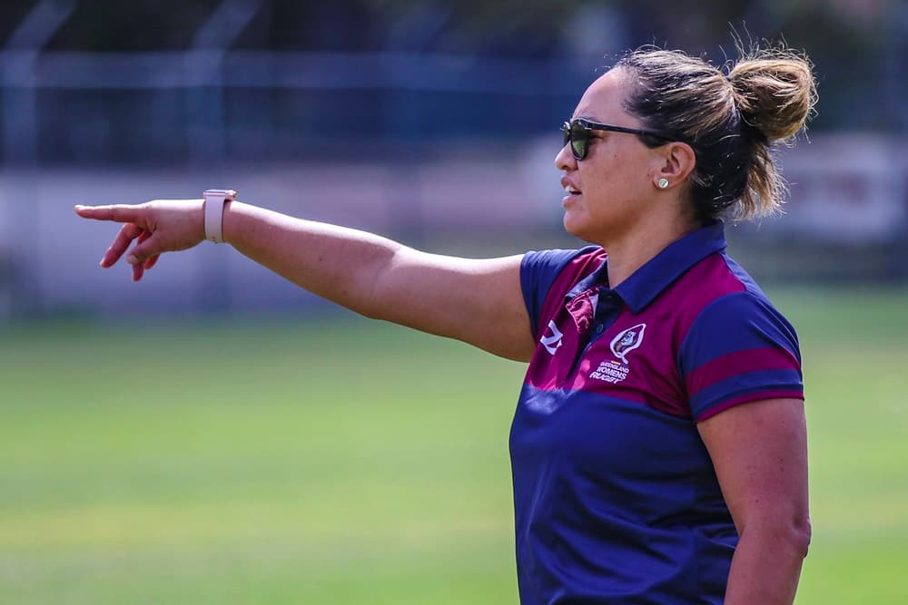 Moana Virtue will return for her second consecutive Super W season with Queensland as head coach. Photo: Brendan Hertel/QRU