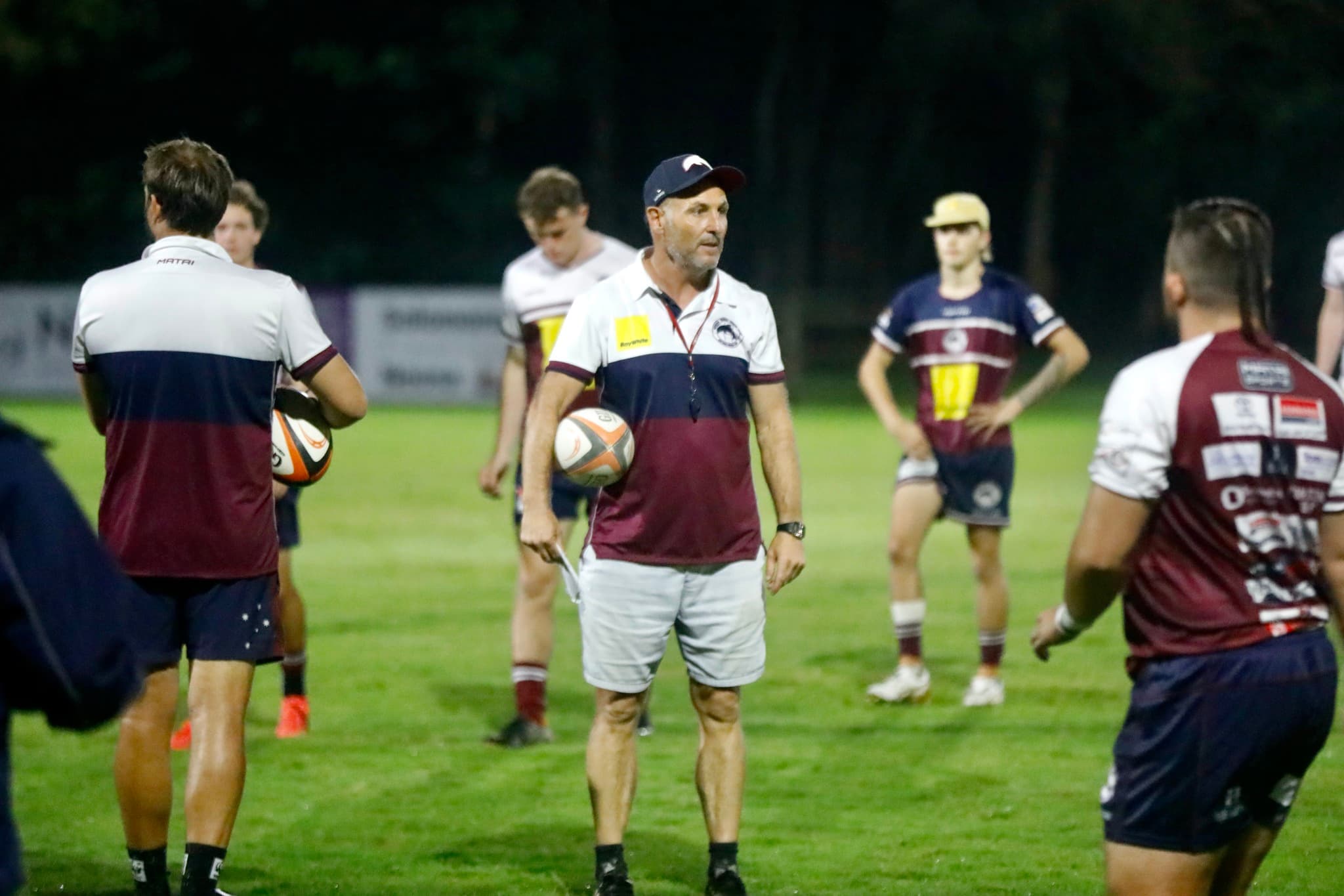 Former Reds assistant coach Jim McKay in his new surroundings as Noosa Dolphins head coach. Photos: Tash Ramsden