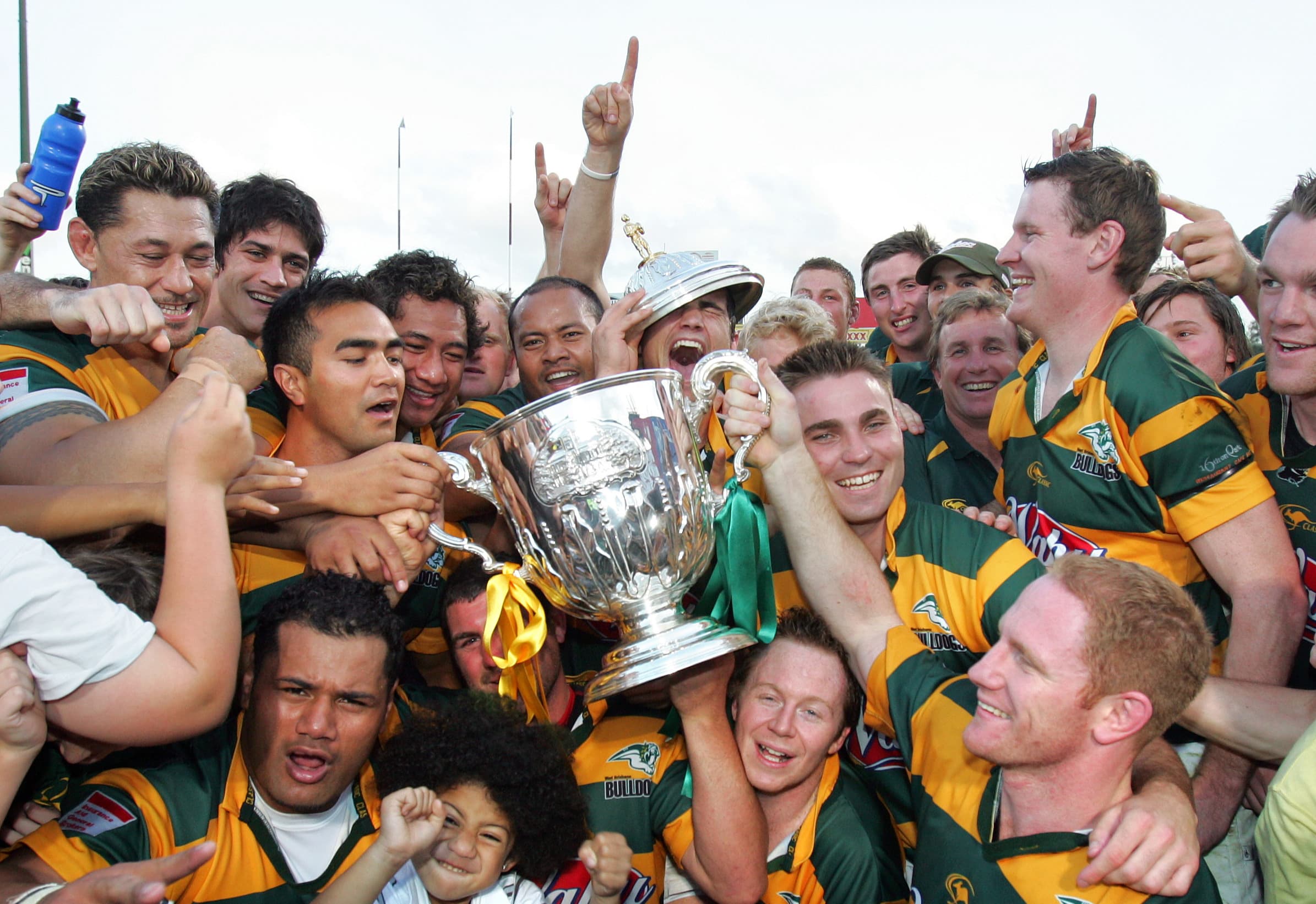 Flashback...Wests celebrate their 2006 Hospital Cup triumph. Photo: Courtesy The Courier-Mail
