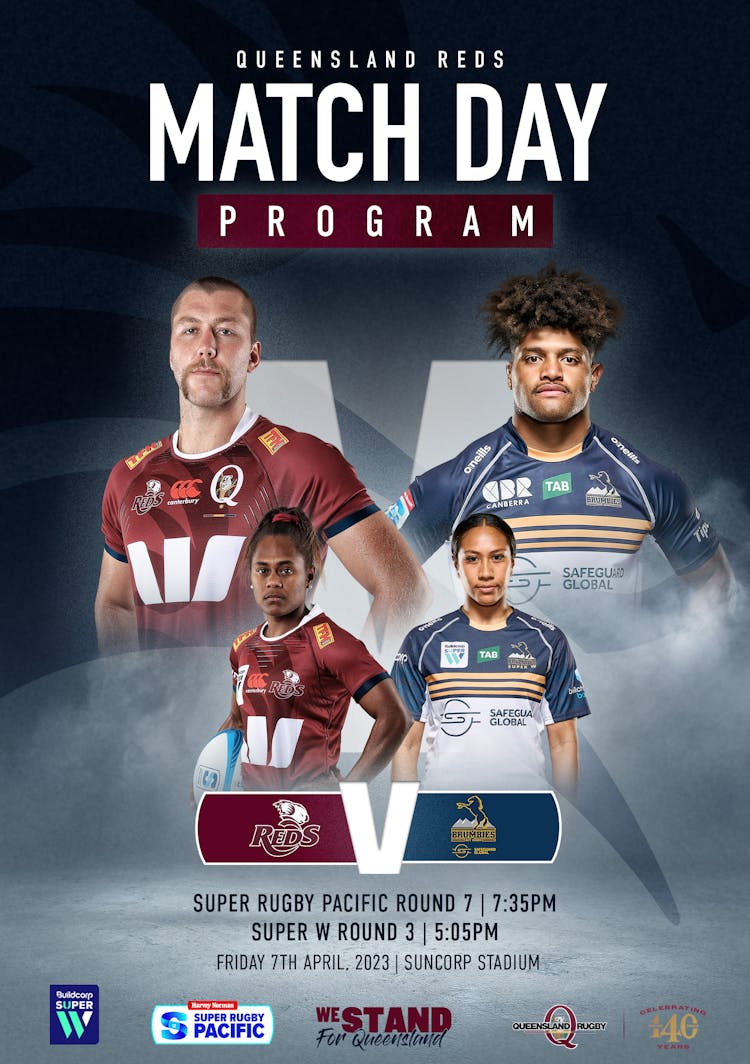 Queensland Reds v ACT Brumbies Match Day Program Cover