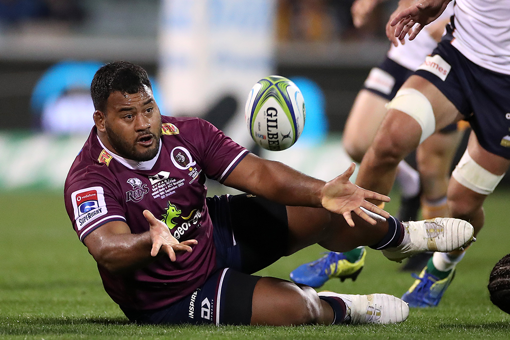 Taniela Tupou looks for support in Canberra. Photo: Getty Images.