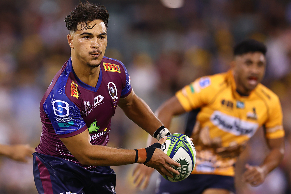 A late Jordan Petaia try sealed a stunning win for Queensland over the Brumbies in the Grand Final rematch. Photo: Getty Images.