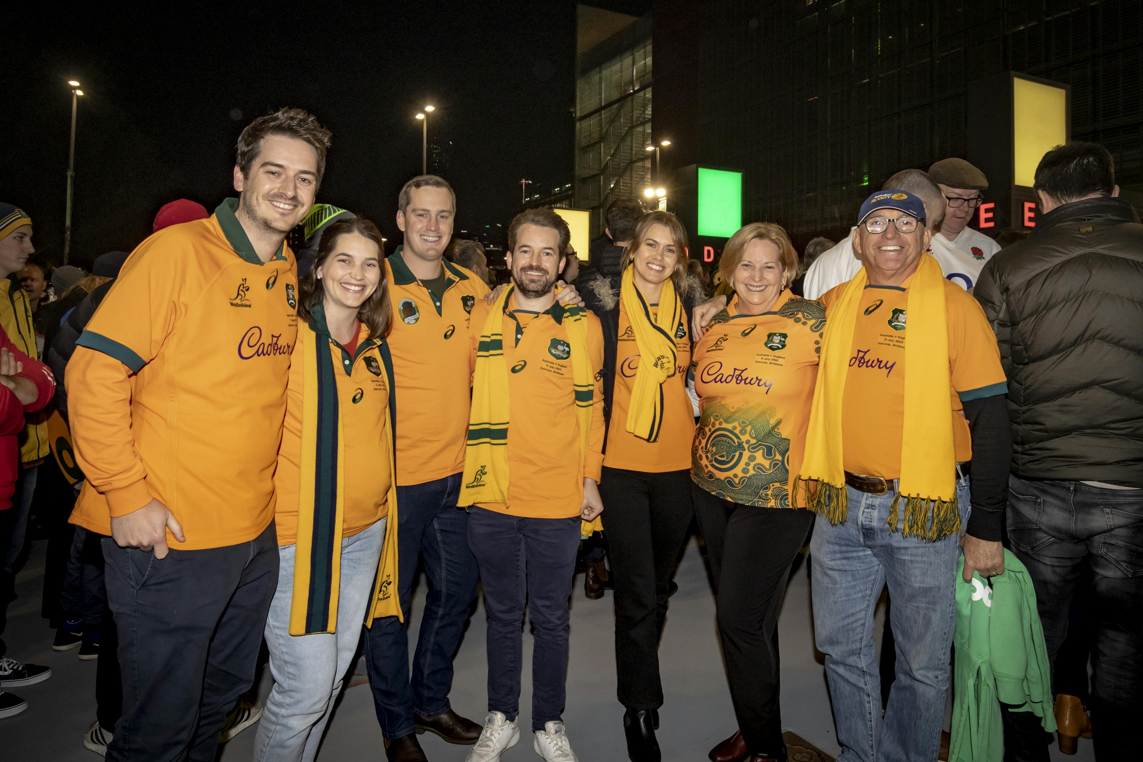 Andrew Cole's family outside Suncorp Stadium on Saturday night