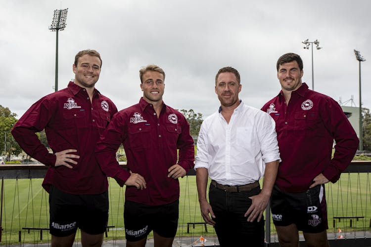 Harry Wilson, Hamish Stewart, Ringers Western Founder Andrew Macdonald and Liam Wright at Ballymore.