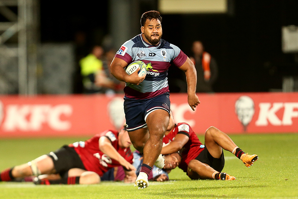 Taniela Tupou on the charge in Christchurch. Photo: Getty Images.