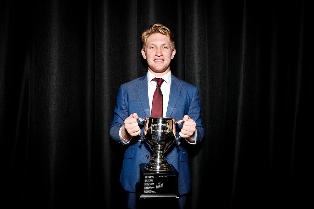 St.George Queensland Reds playmaker Isaac Lucas received the Newcomer of the Year Award at today's BDO Rugby Players Lunch. Photo: Getty Images