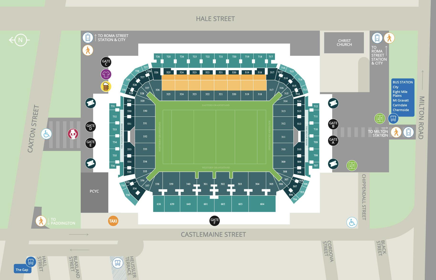 Suncorp Seating Map