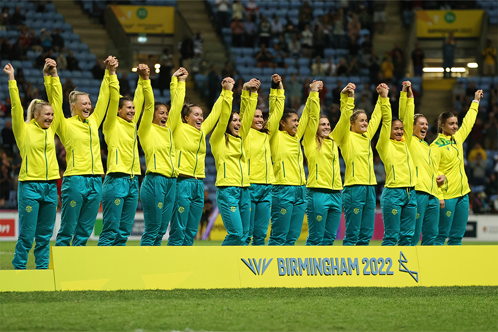 7 of Australia's 13 Rugby Sevens Gold Medallists at the Commonwealth Games are Queenslanders. Photo: Getty Images.